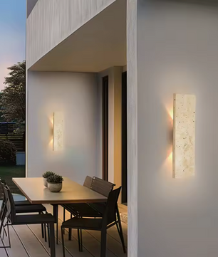 Moderne Buiten Wandlamp – Waterdicht LED Design met Natuursteen