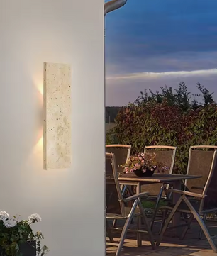 Moderne Buiten Wandlamp – Waterdicht LED Design met Natuursteen