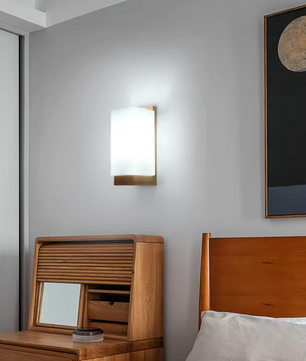 Moderne Houten LED Wandlamp – Dimbaar 12W met E27, Warm & Sfeervol