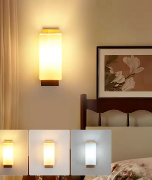 Moderne Houten LED Wandlamp – Dimbaar 12W met E27, Warm & Sfeervol