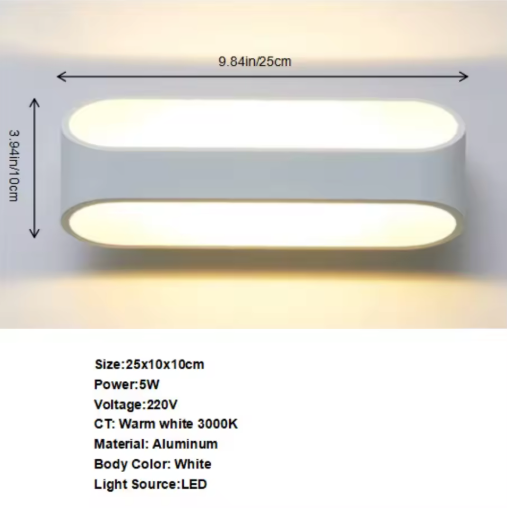 Moderne LED Wandlamp – Vierkant Design 20W, Wit Aluminium