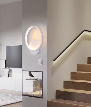 Moderne Ronde LED Wandlamp – Acryl & Aluminium, 12W Warm Wit 3000K