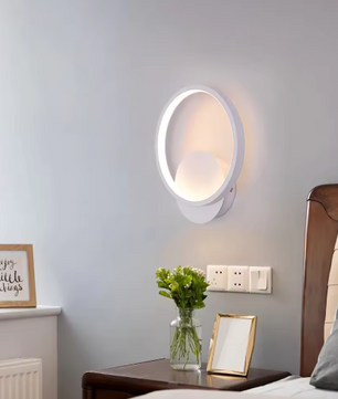 Moderne Ronde LED Wandlamp – Acryl & Aluminium, 12W Warm Wit 3000K