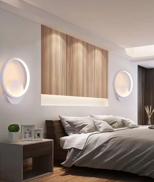 Moderne Ronde LED Wandlamp – Acryl & Aluminium, 12W Warm Wit 3000K