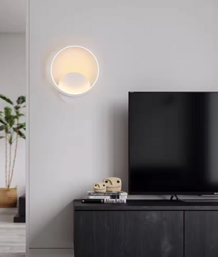 Moderne Ronde LED Wandlamp – Acryl & Aluminium, 12W Warm Wit 3000K