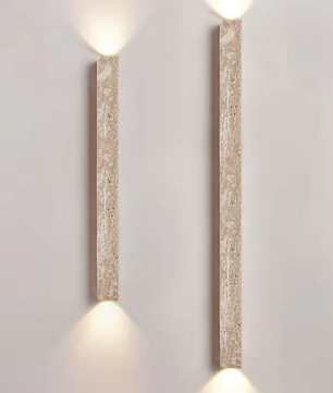 Wabi-Sabi Wandlamp van Gele Grotsteen – Retro & Creatief Ontwerp voor Gang, Trap en Slaapkamer