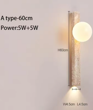 Wabi-Sabi Wandlamp van Gele Grotsteen – Retro & Creatief Ontwerp voor Gang, Trap en Slaapkamer
