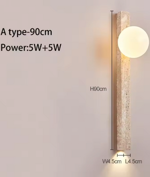 Wabi-Sabi Wandlamp van Gele Grotsteen – Retro & Creatief Ontwerp voor Gang, Trap en Slaapkamer