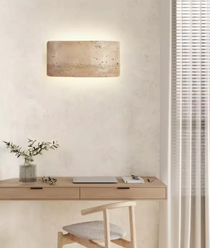 Natuursteen LED Wandlamp – Minimalistische Sfeerverlichting voor Slaapkamer, Keuken & Gang