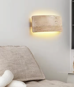 Natuursteen LED Wandlamp – Minimalistische Sfeerverlichting voor Slaapkamer, Keuken & Gang