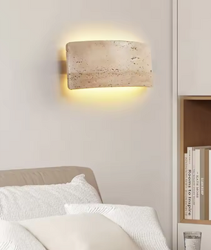 Natuursteen LED Wandlamp – Minimalistische Sfeerverlichting voor Slaapkamer, Keuken & Gang