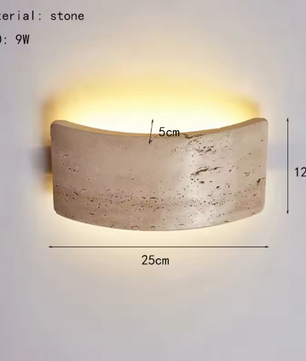 Natuursteen LED Wandlamp – Minimalistische Sfeerverlichting voor Slaapkamer, Keuken & Gang