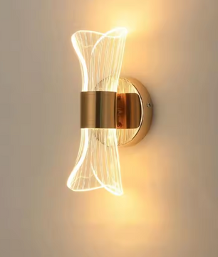 Gouden Acryl Wandlamp – LED 12W met 3 Kleurtemperaturen, Luxe & Modern