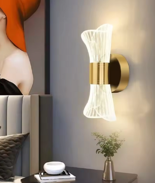 Gouden Acryl Wandlamp – LED 12W met 3 Kleurtemperaturen, Luxe & Modern