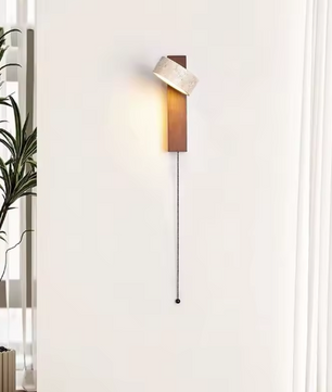 Crèmekleurige Wandlamp – Nachtkastje LED Lamp met Trekschakelaar & Draaibaar Design