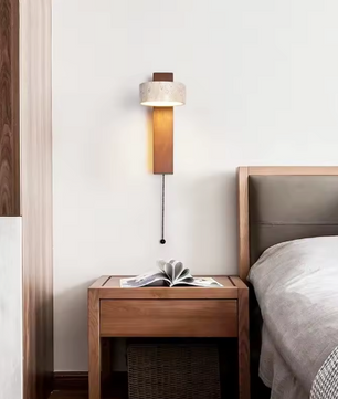 Crèmekleurige Wandlamp – Nachtkastje LED Lamp met Trekschakelaar & Draaibaar Design