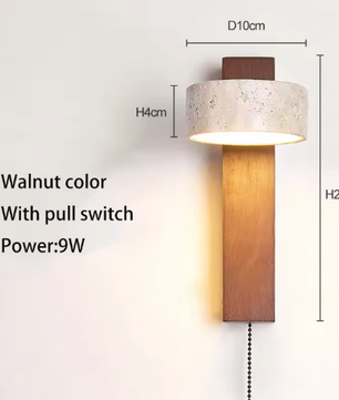 Crèmekleurige Wandlamp – Nachtkastje LED Lamp met Trekschakelaar & Draaibaar Design