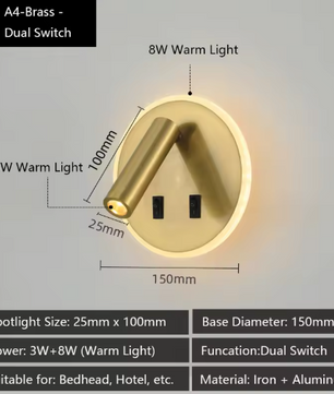 Moderne LED-Wandlamp met USB & Verstelbare Leeslampen – Sfeervol en Functioneel