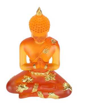 Zittend Boeddhabeeld – Transparant Hars, Feng Shui Decoratie, Geluksbeeldje voor Thuis, Kantoor en Zen-ruimtes
