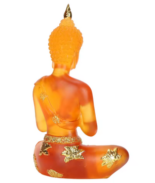 Zittend Boeddhabeeld – Transparant Hars, Feng Shui Decoratie, Geluksbeeldje voor Thuis, Kantoor en Zen-ruimtes