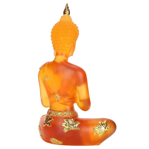 Zittend Boeddhabeeld – Transparant Hars, Feng Shui Decoratie, Geluksbeeldje voor Thuis, Kantoor en Zen-ruimtes