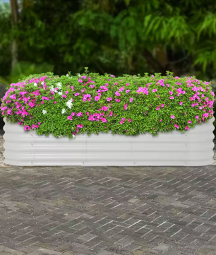 Rechthoekige Metalen Bloempot – 150 × 60 × 43 cm, Aluminium-Verzinkt Staal, Groot Tuinplant