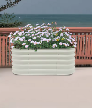 Rechthoekige Metalen Bloempot – 150 × 60 × 43 cm, Aluminium-Verzinkt Staal, Groot Tuinplant