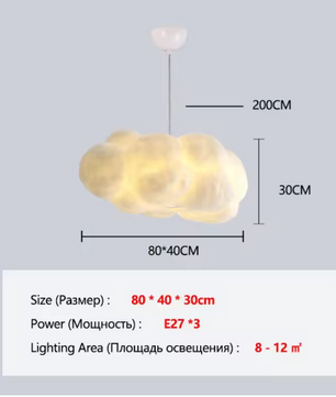 Wolk Hanglamp – Moderne LED Kroonluchter van Space-Katoen, Sfeervol en Uniek