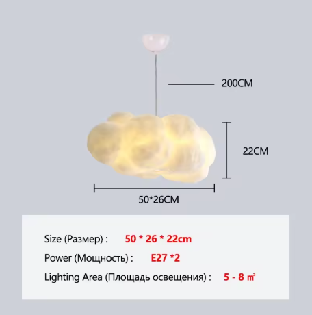 Wolk Hanglamp – Moderne LED Kroonluchter van Space-Katoen, Sfeervol en Uniek