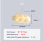Wolk Hanglamp van Space-Katoen – Moderne LED Kroonluchter met E27 Lichtbron – Witte Design Hanglamp voor Woonkamer, Eetkamer & Kinderkamer