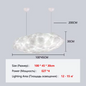 Wolk Hanglamp van Space-Katoen – Moderne LED Kroonluchter met E27 Lichtbron – Witte Design Hanglamp voor Woonkamer, Eetkamer & Kinderkamer