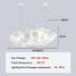 Wolk Hanglamp van Space-Katoen – Moderne LED Kroonluchter met E27 Lichtbron – Witte Design Hanglamp voor Woonkamer, Eetkamer & Kinderkamer