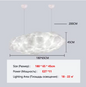 Wolk Hanglamp van Space-Katoen – Moderne LED Kroonluchter met E27 Lichtbron – Witte Design Hanglamp voor Woonkamer, Eetkamer & Kinderkamer