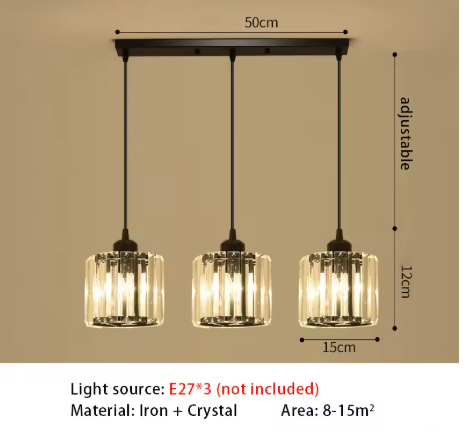 Luxe Kristallen LED Hanglamp – Moderne Plafondlamp voor Woonkamer & Eetkamer