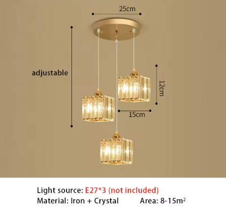 Luxe Kristallen LED Hanglamp – Moderne Plafondlamp voor Woonkamer & Eetkamer