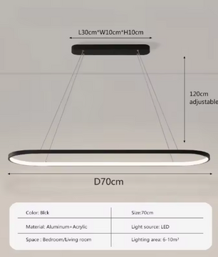 Moderne LED Lijn Hanglamp – 70/90 cm, Minimalistisch Design