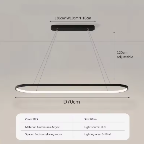 Moderne LED Lijn Hanglamp – 70/90 cm, Minimalistisch Design