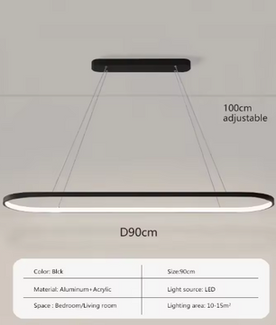 Moderne LED Lijn Hanglamp – 70/90 cm, Minimalistisch Design
