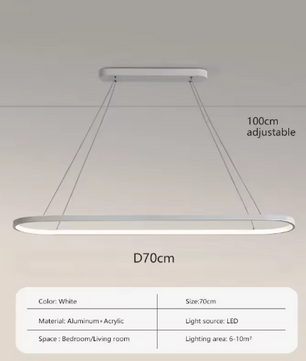 Moderne LED Lijn Hanglamp – 70/90 cm, Minimalistisch Design
