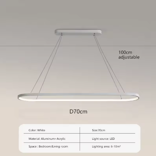 Moderne LED Lijn Hanglamp – 70/90 cm, Minimalistisch Design