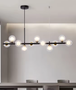 Scandinavische LED Hanglamp – Gouden 11-Lichts Glazen Bol Designlamp