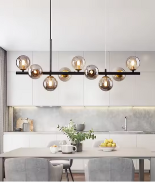 Scandinavische LED Hanglamp – Gouden 11-Lichts Glazen Bol Designlamp