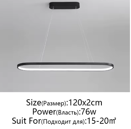 Rechthoekige LED Hanglamp – Moderne Plafondlamp voor Woonkamer, Eetkamer & Slaapkamer