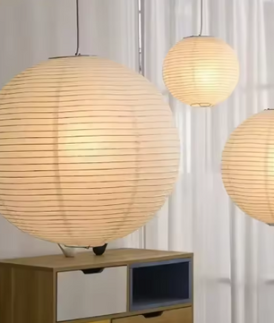 Japanse Wabi-Sabi Hanglamp – LED Rijstpapier Plafondlamp voor Woonkamer & Slaapkamer