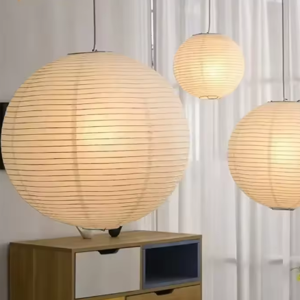 Japanse Wabi-Sabi Hanglamp – LED Rijstpapier Plafondlamp voor Woonkamer & Slaapkamer