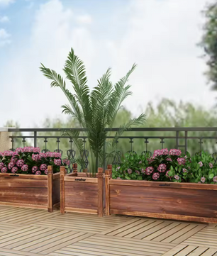 Verhoogde Houten Plantenbak – Massief Grenenhout, Geschikt voor Binnen en Buiten