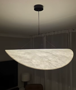 Papieren Hanglamp – Moderne Kroonluchter met zwarte standaard – 40/60/80/100cm