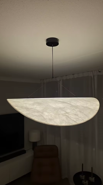 Papieren Hanglamp – Moderne Kroonluchter met zwarte standaard – 40/60/80/100cm