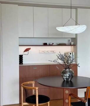 Papieren Hanglamp – Moderne Kroonluchter met zwarte standaard – 40/60/80/100cm