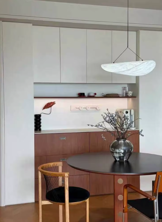 Papieren Hanglamp – Moderne Kroonluchter met zwarte standaard – 40/60/80/100cm